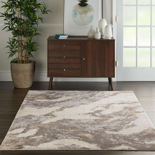 Nourison Rugs Silky Textures SLY03 Brown Ivory - Woven Rugs