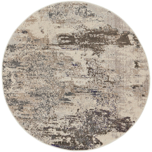 Nourison Rugs Round / 122cm Diameter Celestial CES02 Ivory Grey Circle 099446179371 - Woven Rugs