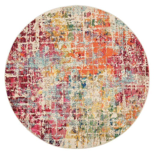 Nourison Rugs Celestial CES13 Pink Multi Circle - Woven Rugs