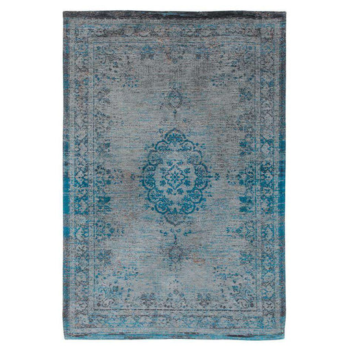 Louis De Poortere Rugs Fading World Medallion 8255 Grey Turquoise Rugs - Woven Rugs