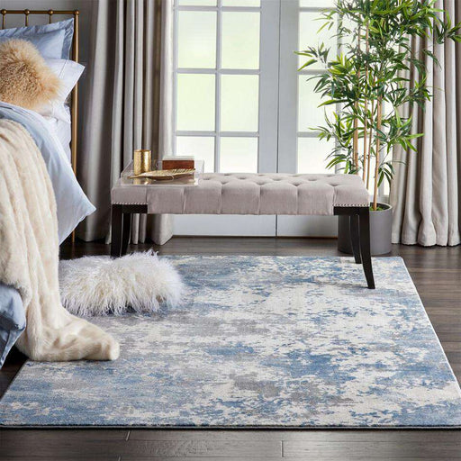 Nourison Rugs Rustic Textures RUS08 Grey/ Blue - Woven Rugs