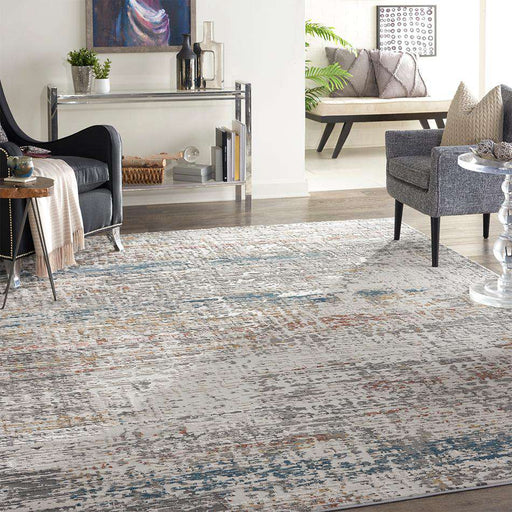 Nourison Rugs Rustic Textures RUS14 Light Grey Multi - Woven Rugs