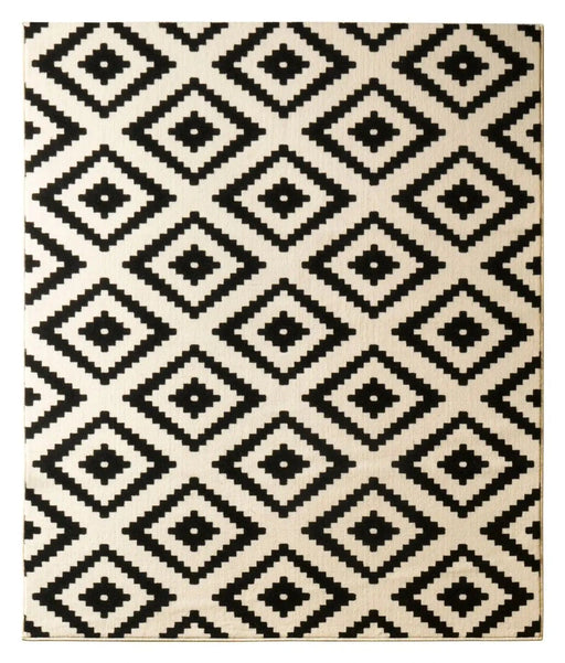 RugsDirect Online Modern Hamla 102332 Diamond Cream Black Rug - Woven Rugs