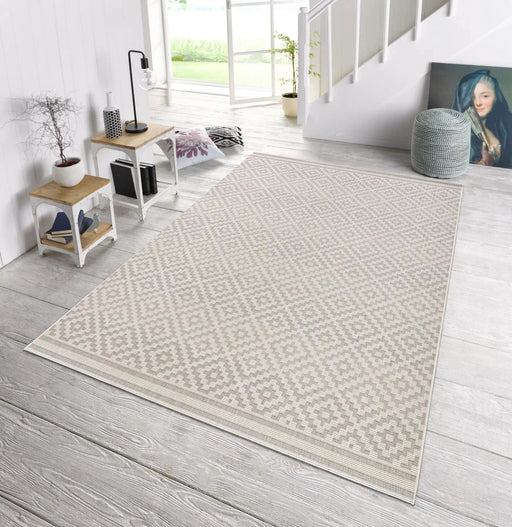RugsDirect Online Plain/Nearly Plain Meadow HH 102467 Raute Grey Cream Rug - Woven Rugs