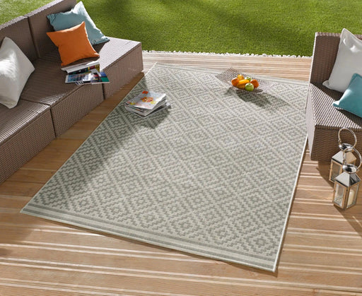 RugsDirect Online Plain/Nearly Plain Meadow HH 102467 Raute Grey Cream Rug - Woven Rugs