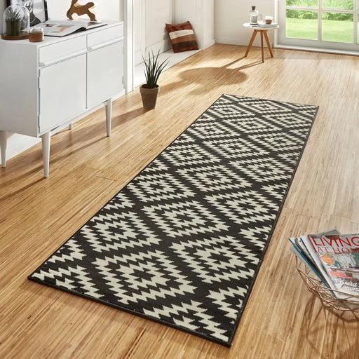 RugsDirect Online Modern 80cm x 200cm Runner Basic 102824 Nordic Black Rug 4260482447274 - Woven Rugs