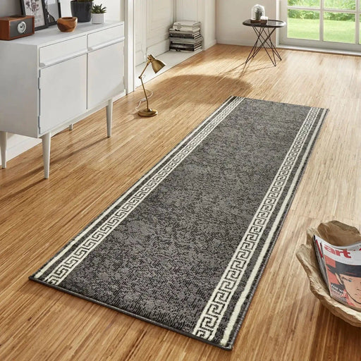 RugsDirect Online Modern 80cm x 200cm Runner Basic 102831 Casa Grey Rug 4260482447922 - Woven Rugs