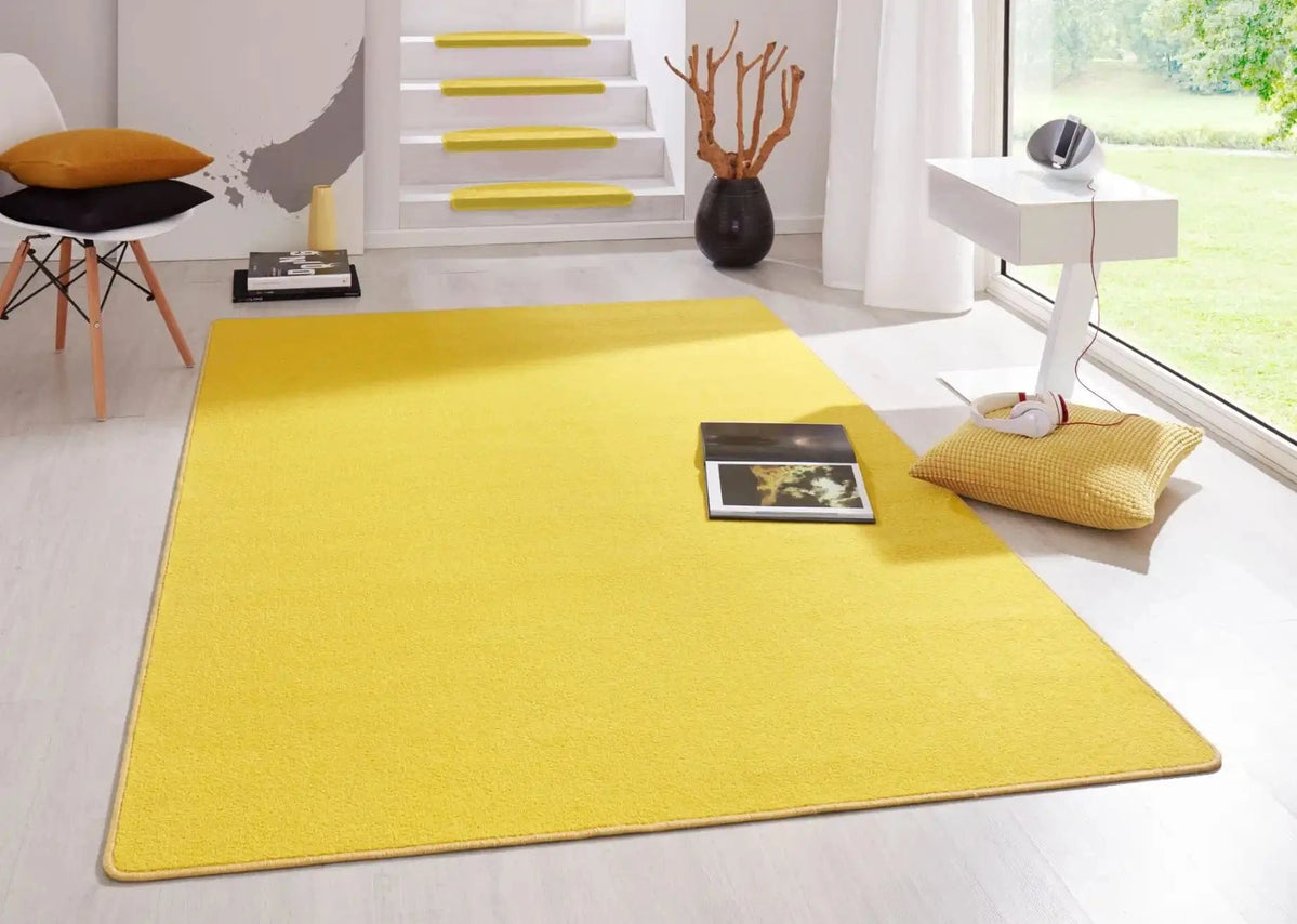 Bright Yellow Rug Fancy 103002 Yellow Rug — Woven Rugs