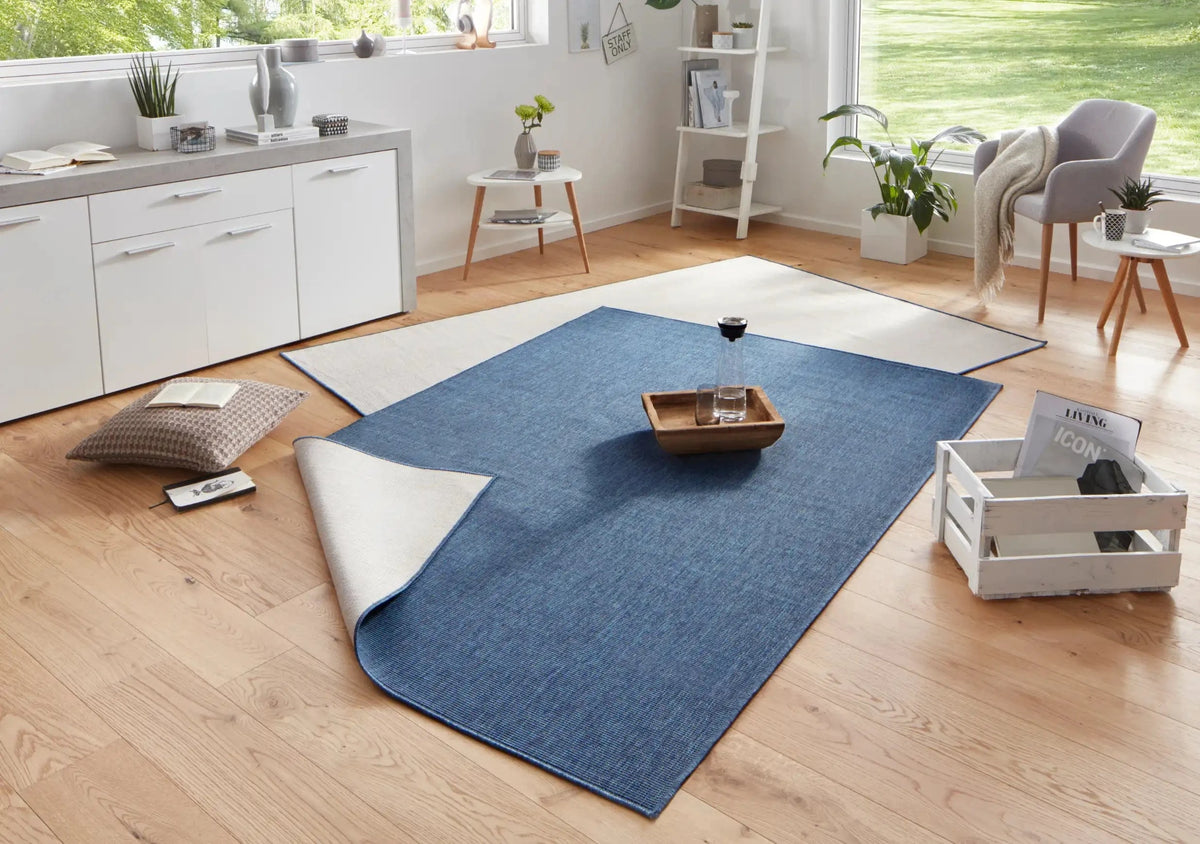 Twin 103100 Blue Cream Rug — Woven Rugs
