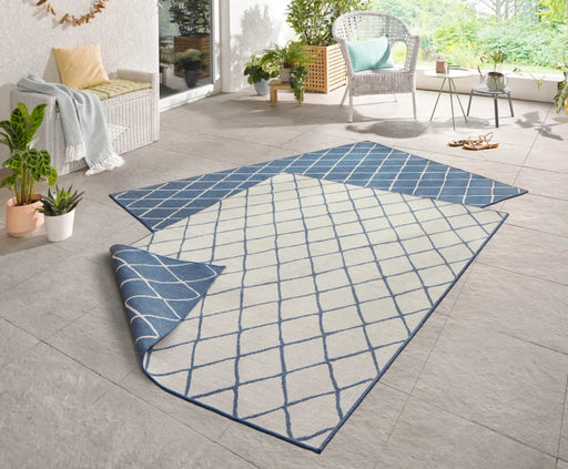 RugsDirect Online Modern Twin 103119 Blue Cream Rug - Woven Rugs