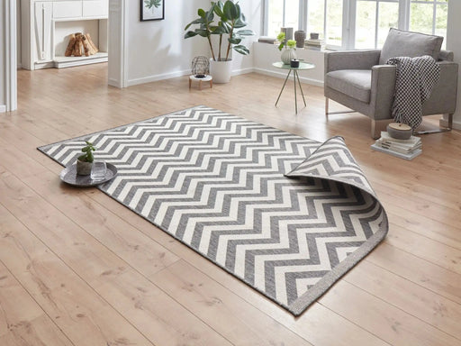 RugsDirect Online Modern Twin Supreme 103432 Palma Grey Cream Rug - Woven Rugs