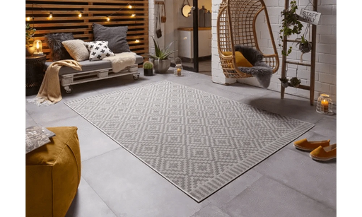 RugsDirect Online Modern Mia 103523 Grey Cream Indoor / Outdoor - Woven Rugs