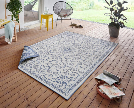 RugsDirect Online Modern Twin Supreme 103867 Leyte Blue Cream Rug - Woven Rugs