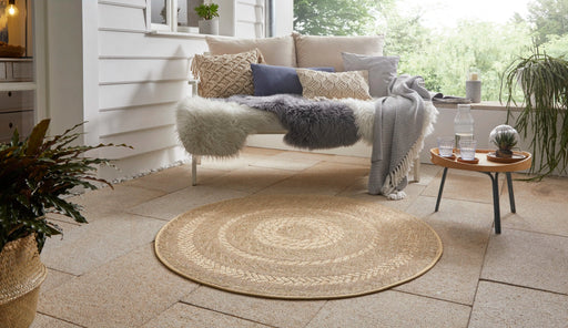 RugsDirect Online Plain/Nearly Plain 160cm x 160cm Circle Forest 103998 Almendro Beige Brown Rug 4260648234434 - Woven Rugs