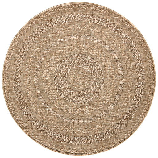 RugsDirect Online Plain/Nearly Plain 160cm x 160cm Circle Forest 103998 Almendro Beige Brown Rug 4260648234434 - Woven Rugs