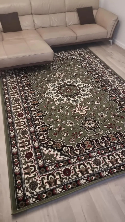 RugsDirect Online Traditional Mirkan 104104 Tabriz Green Rug - Woven Rugs