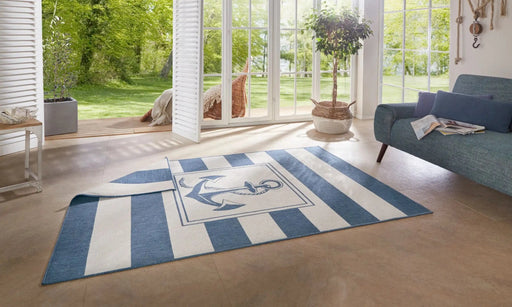 RugsDirect Online Modern Twin Supreme 104143 Gandara Blue Cream Rug - Woven Rugs