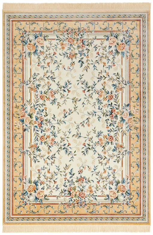 RugsDirect Online Traditional Naveh 104367 Antik Flowers Cream Cord Rug - Woven Rugs