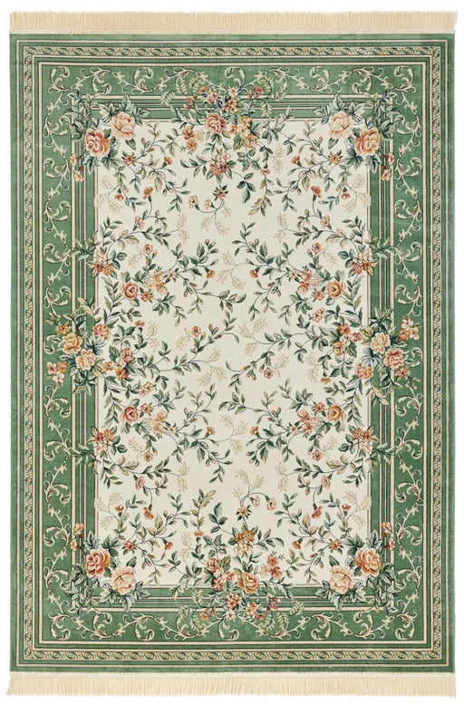RugsDirect Online Traditional Naveh 104369 Antik Flowers Cream Green Rug - Woven Rugs
