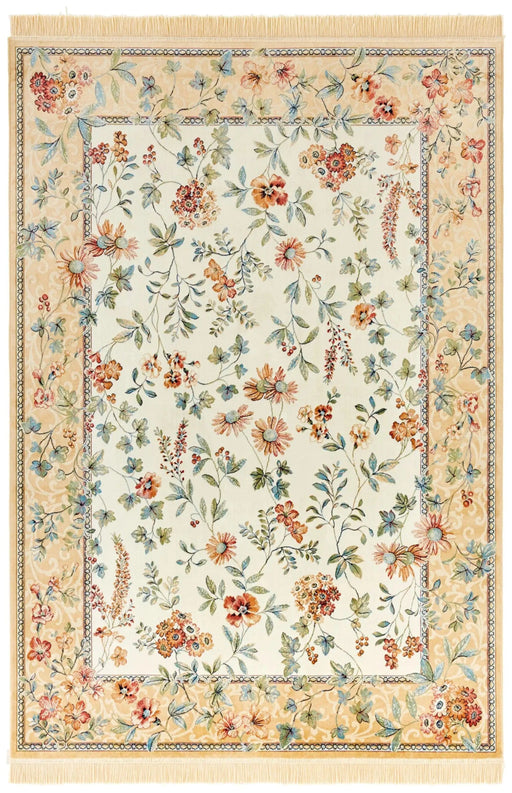 RugsDirect Online Traditional Naveh 104375 Flowers Cream Cord Rug - Woven Rugs