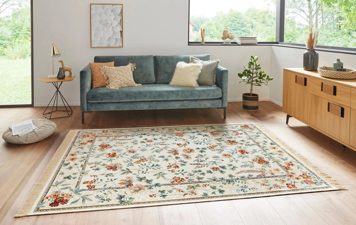 Naveh 104376 Flowers Cream Rug — Woven Rugs