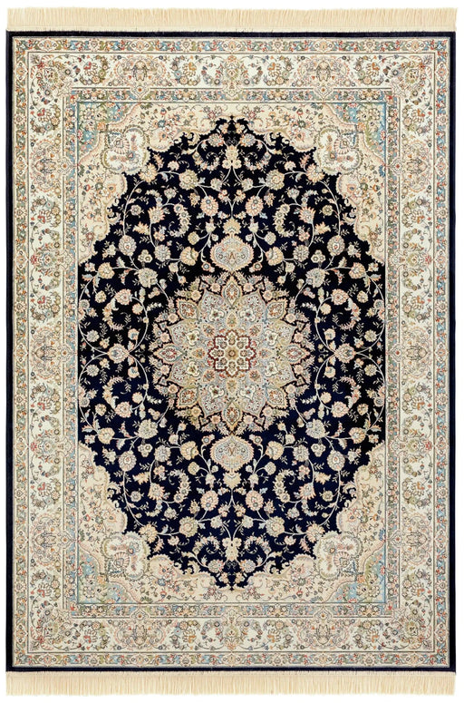 RugsDirect Online Traditional Naveh 104378 Antik Nain Dark Blue Cream Rug - Woven Rugs