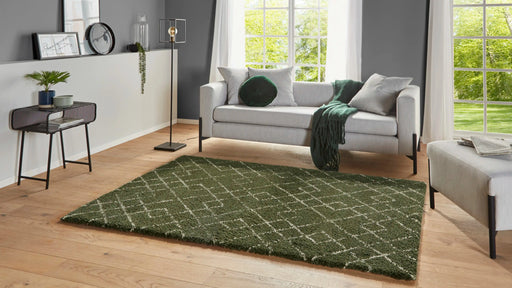 RugsDirect Online Modern 80cm x 150cm Rectangle Allure 104394 Archer Green Rug 4260659064648 - Woven Rugs