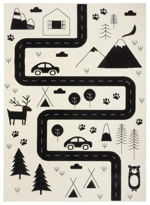RugsDirect Online Kids Adventures Hanse Home 104564 Avenue Cream Black Rug - Woven Rugs
