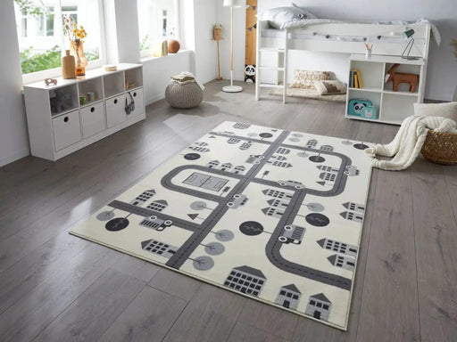 RugsDirect Online Kids Adventures Hanse Home 105529 Town Cream Rug - Woven Rugs
