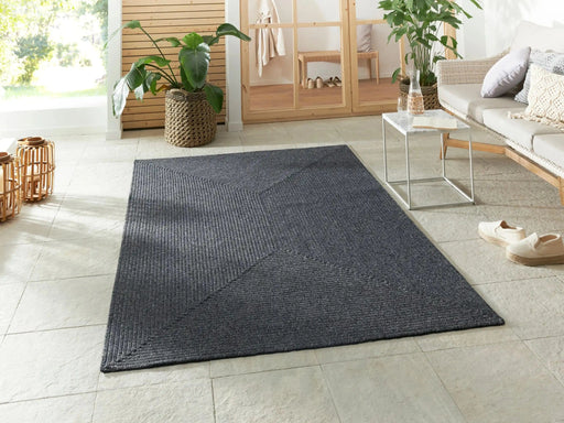 RugsDirect Online Plain/Nearly Plain 80cm x 150cm Rectangle Braided 105550 Trenzado Dark Grey Rug 4262377771662 - Woven Rugs