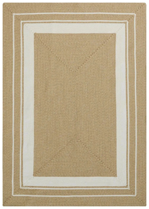 RugsDirect Online Plain/Nearly Plain Braided 105556 Trenzado Cream Beige Rug - Woven Rugs