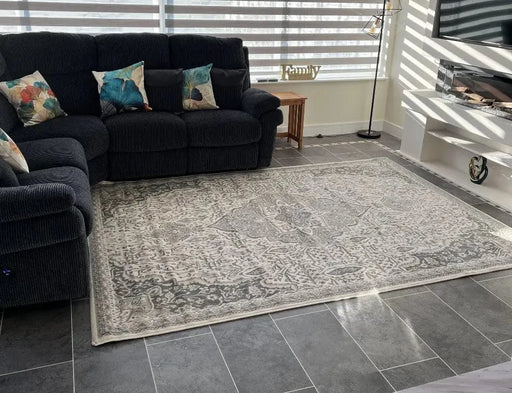 RugsDirect Online Traditional Terrain 105605 Orken Cream Grey Rug - Woven Rugs