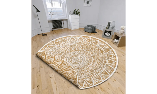 RugsDirect Online Modern 240cm x 240cm Circle Nora 105792 Ochre Indoor / Outdoor 4262377777886 - Woven Rugs