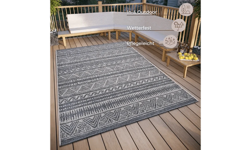 RugsDirect Online Modern Clyde 105906 Grey Beige Indoor / Outdoor - Woven Rugs