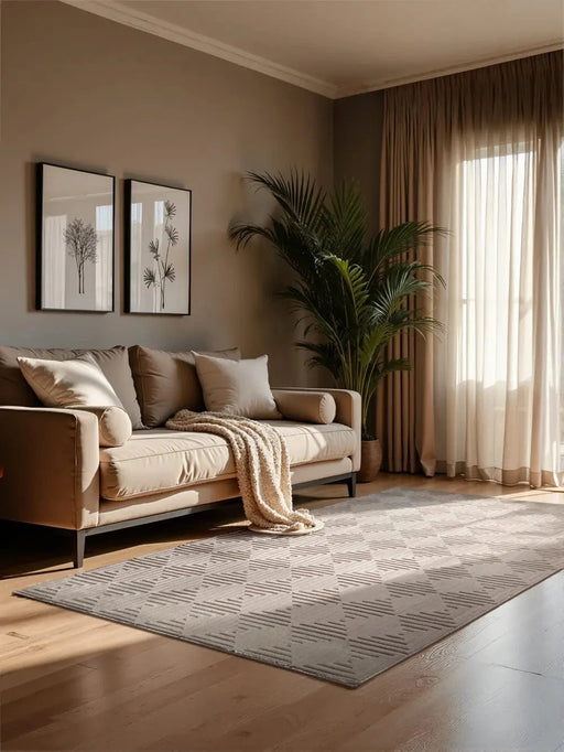 RugsDirect Online Plain Perles 106183 Cream Beige - Woven Rugs