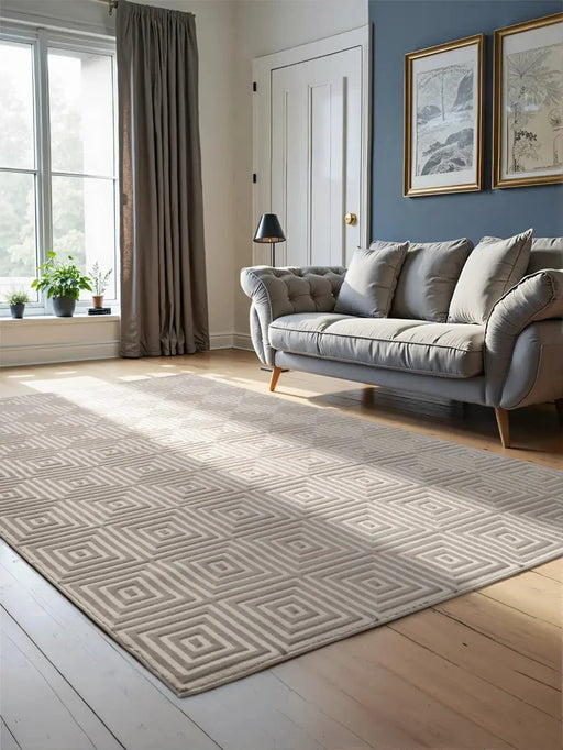 RugsDirect Online Plain Perles 106184 White Cream - Woven Rugs