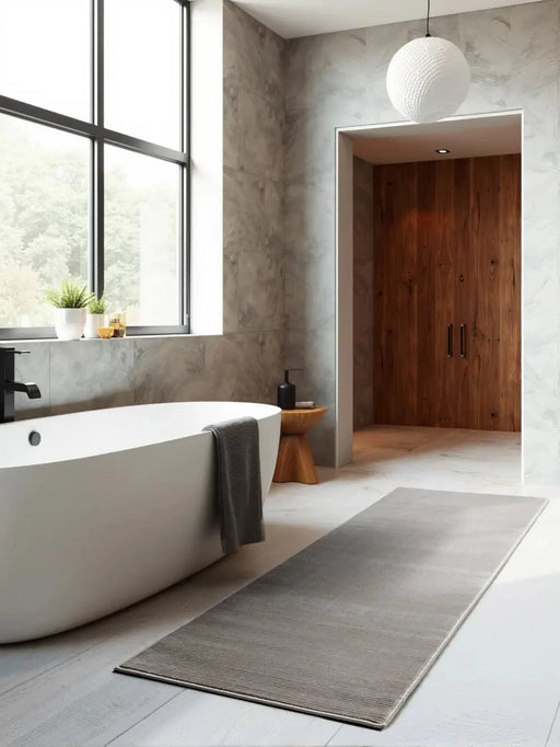 RugsDirect Online Plain Perles 106187 Cream Anthracite - Woven Rugs