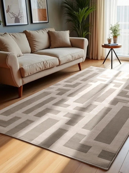 RugsDirect Online Plain Perles 106188 Cream Grey - Woven Rugs