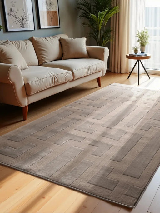 RugsDirect Online Plain Perles 106189 Beige Cream - Woven Rugs