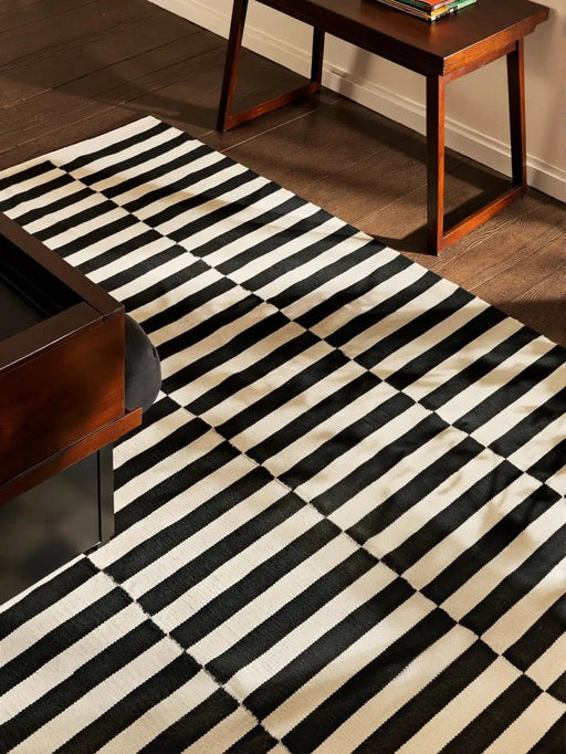 RugsDirect Online Plain Donna 106207 Black Natural White - Woven Rugs