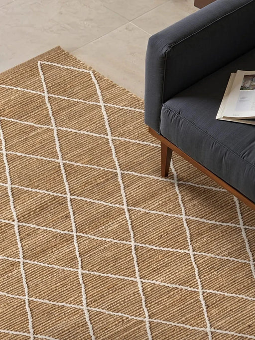 RugsDirect Online Plain Kunu 106208 Natural Gold White - Woven Rugs