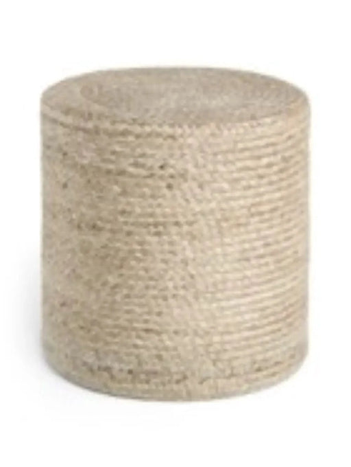 RugsDirect Online Modern 40cm x 40cm Pouf JUTTA 106235 Natural Greige 4068226014368 - Woven Rugs