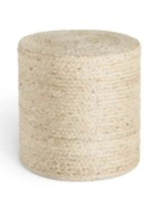 RugsDirect Online Modern 40cm x 40cm Pouf JUTTA 106236 Natural Ivory 4068226014375 - Woven Rugs
