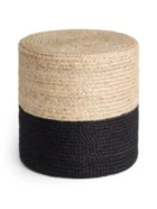 RugsDirect Online Modern 40cm x 40cm Pouf JUTTA 106237 Natural Gold Black 4068226014382 - Woven Rugs