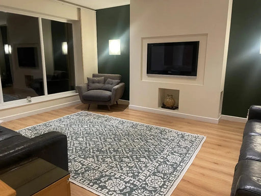 RugsDirect Online Modern Twin 103115 Green Cream Rug - Woven Rugs