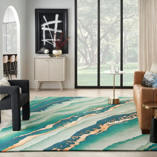 Nourison Rugs Prismatic PRS30 Emerald - Woven Rugs