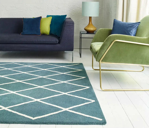 Asiatic Rugs Albany Diamond Teal - Woven Rugs