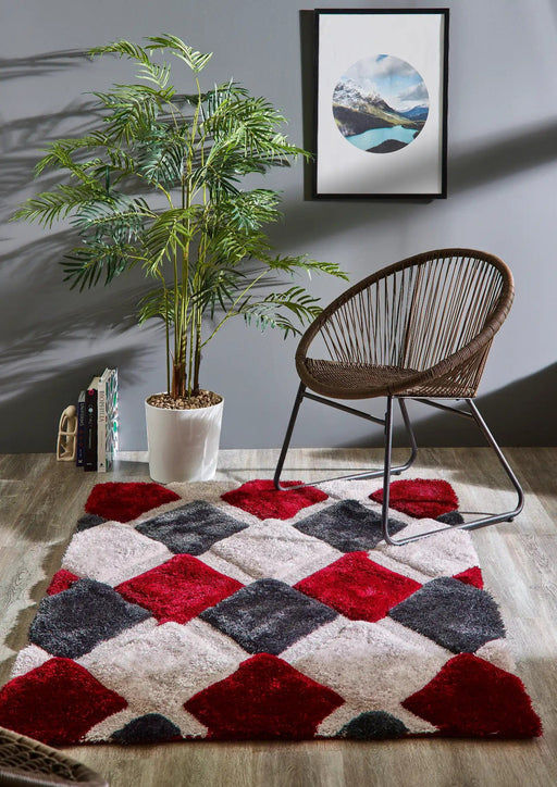 Origins Rugs Origins 3D GEO Shaggy Red - Woven Rugs