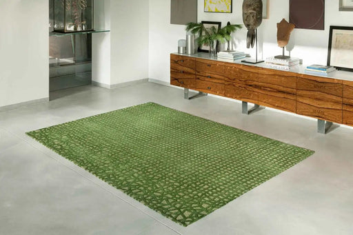 Louis De Poortere Rugs Structures Trammel 9249 Alta Green Rugs - Woven Rugs