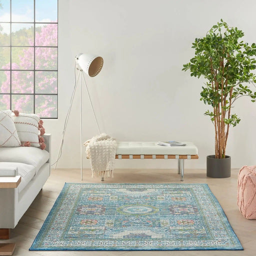 Nourison Rugs ANKARA GLOBAL ANR17 Ivory Light Blue - Woven Rugs